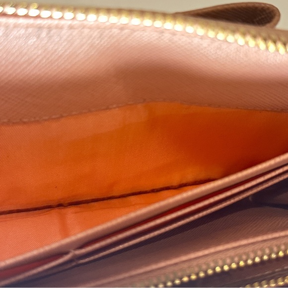 Prada Light Pink Bow Saffiano Leather Zippy Wallet - Picture 12 of 15